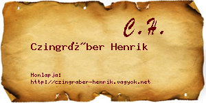 Czingráber Henrik névjegykártya